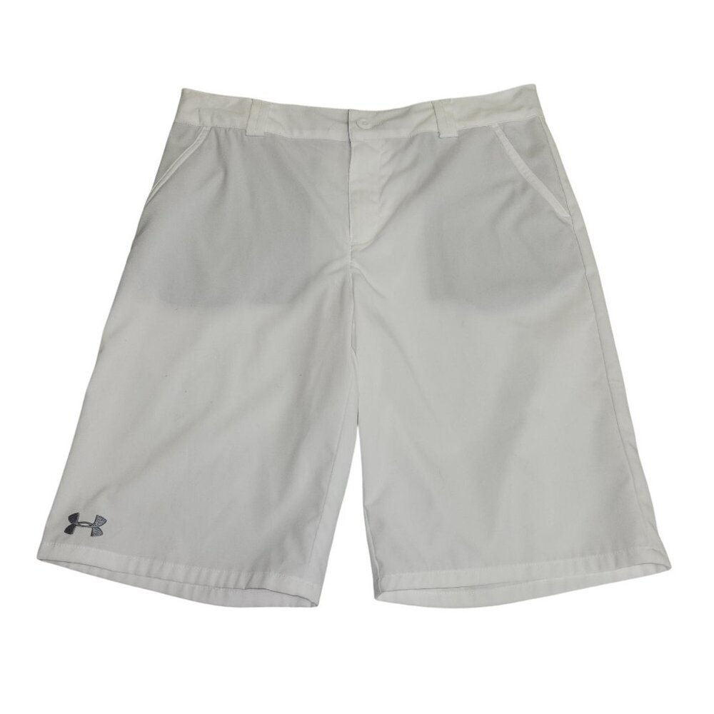 Under Armour Youth XL White Golf Shorts Loose Fit Polyester 2534